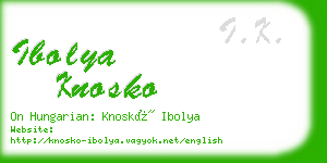 ibolya knosko business card